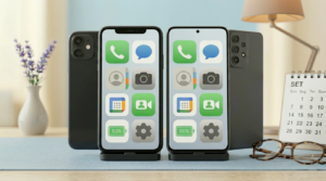 iPhone 11 vs Galaxy A32 usado para idoso em comparação simples