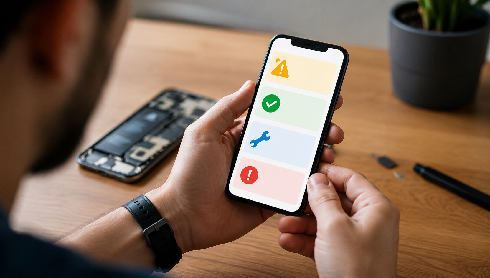 histórico de peças do iPhone