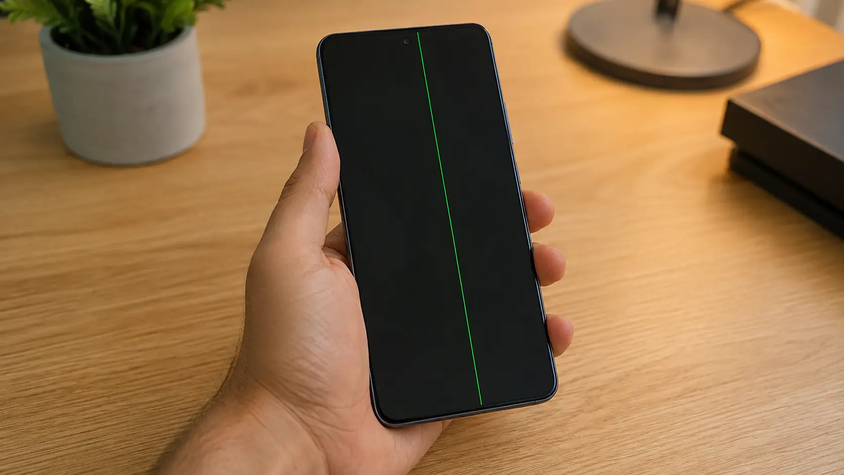 Samsung usado com risco de linha verde