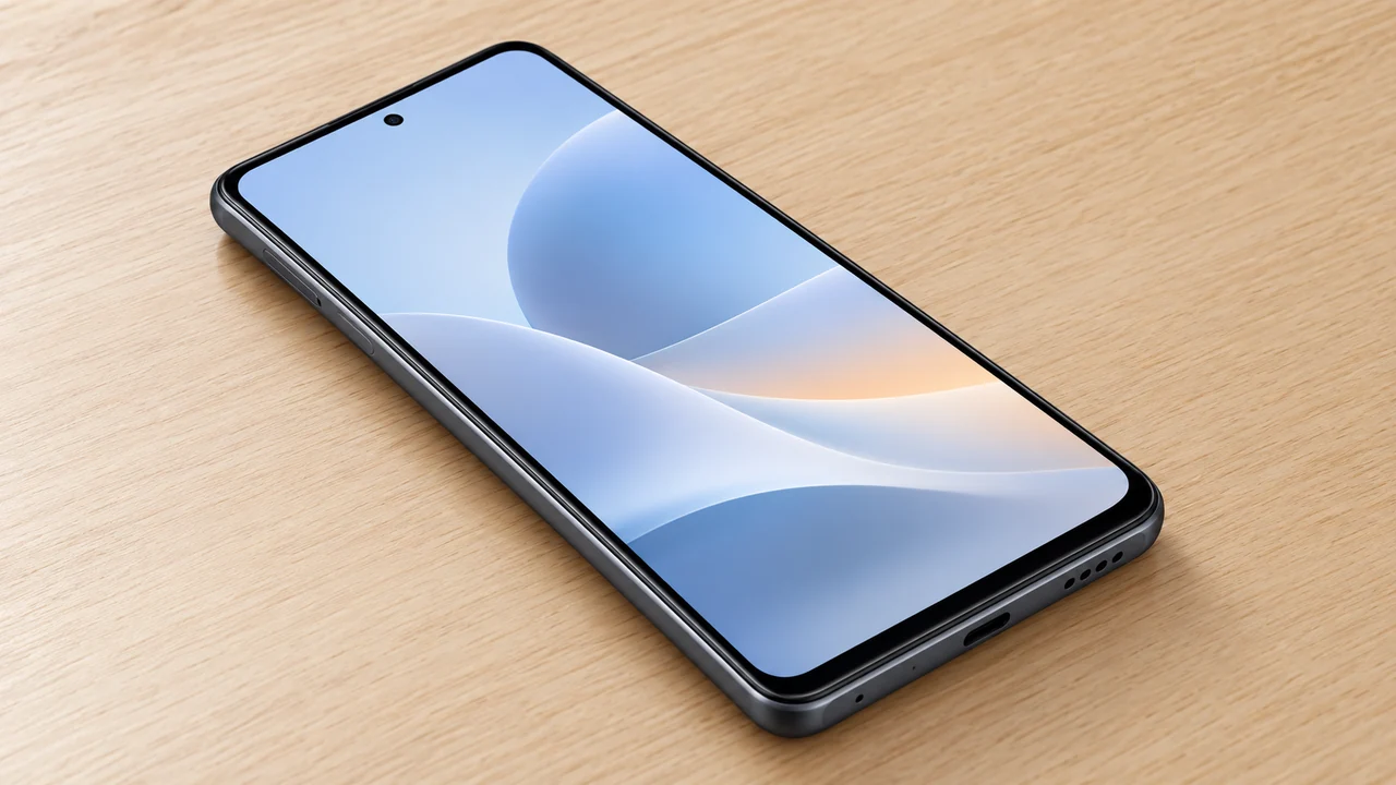 Redmi note 10 pro sobre mesa de madeira clara